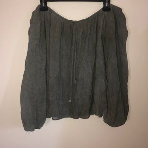 Green off the shoulder top